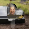 Plaque funéraire cœur maman-papa plantée par appendice plexiglas, sol meuble ou pot, 1er sous-décor