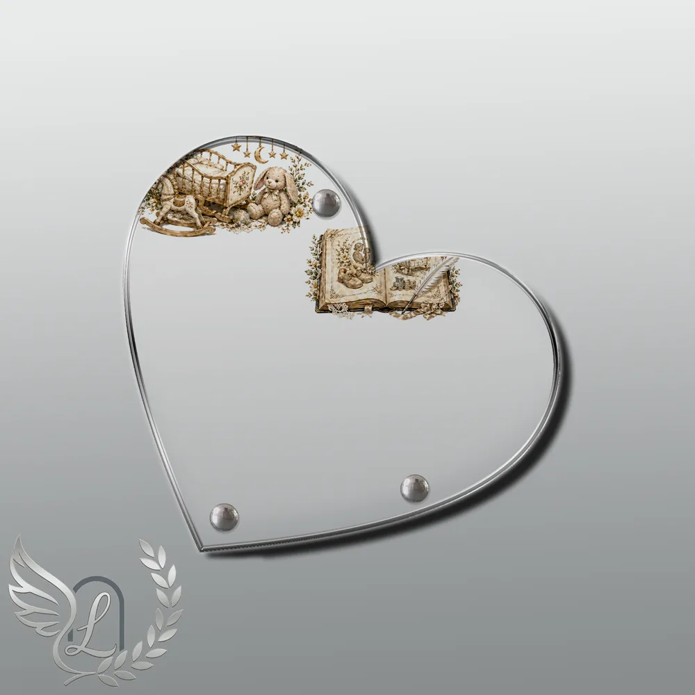 Plaque Cœur Maman-Papa nue motif 03