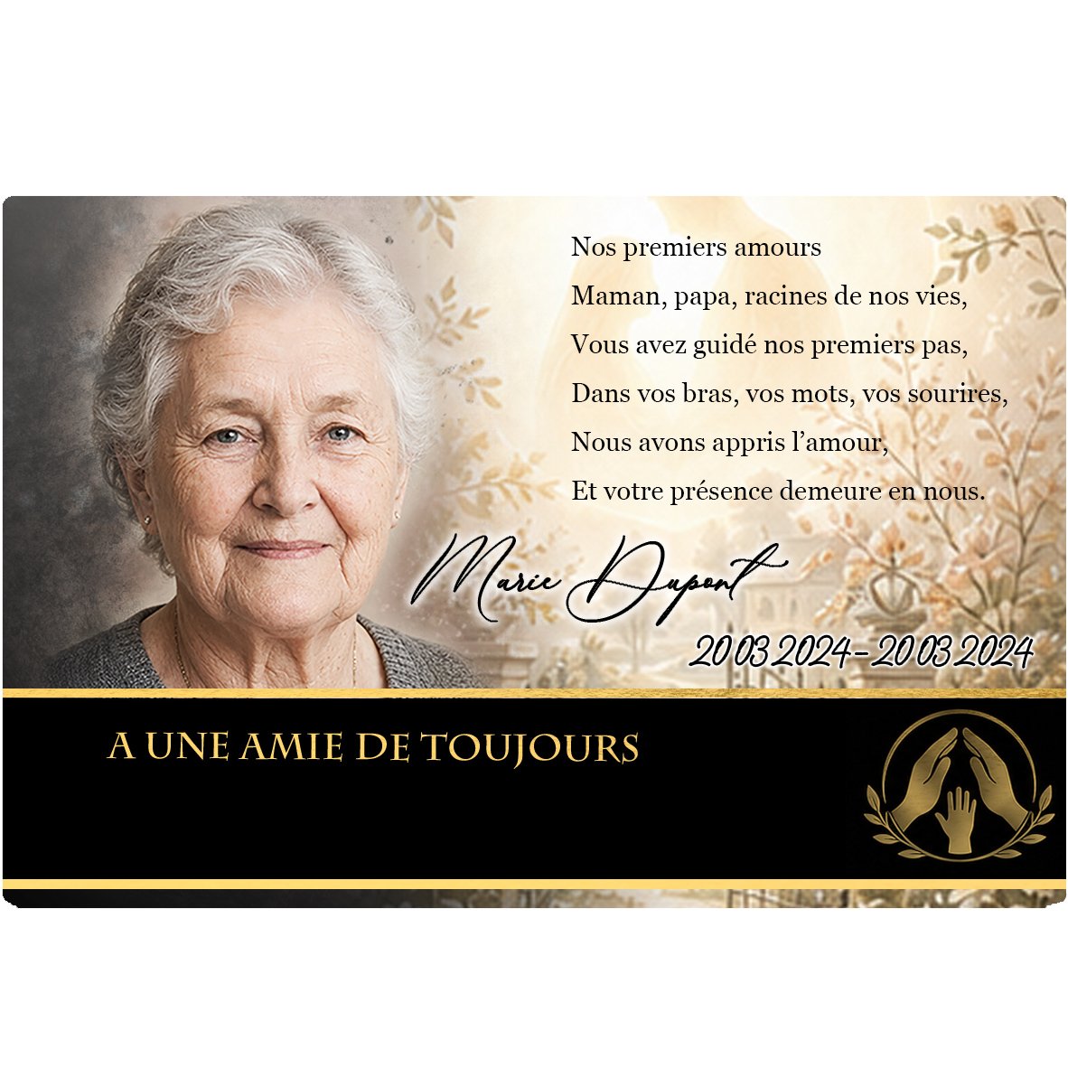 Plaque Panoramique Maman-Papa effet Crayon, ambiance complète portrait + fond