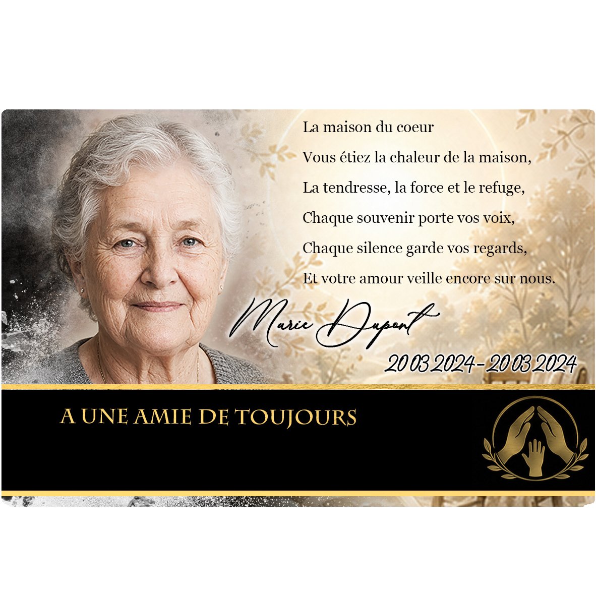 Plaque Panoramique Maman-Papa effet Éclat, ambiance complète portrait + fond