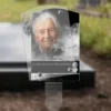 Plaque funéraire rectangle maman-papa plantée par appendice plexiglas, sol meuble ou pot, 1er sous-décor