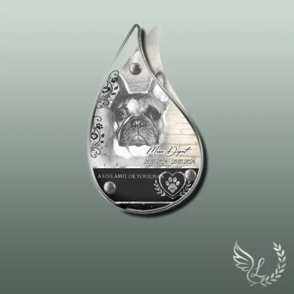 Plaque funéraire flamme animal de compagnie collée sur pierre tombale, double-face professionnel inclus, 1er sous-décor du thème