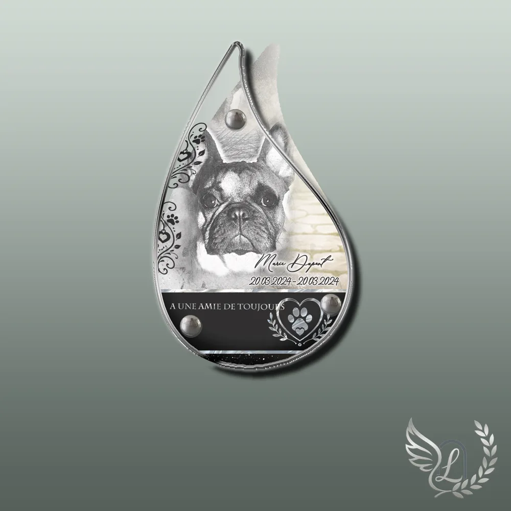 Plaque funéraire Animal de compagnie forme Flamme