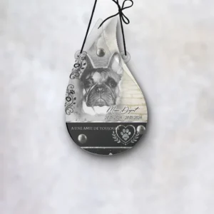 Plaque funéraire flamme animal de compagnie suspendue par cordelette, kit de fixation inclus, 1er sous-décor