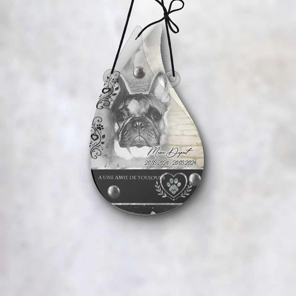 Plaque Flamme Animal de compagnie suspendue par cordelette