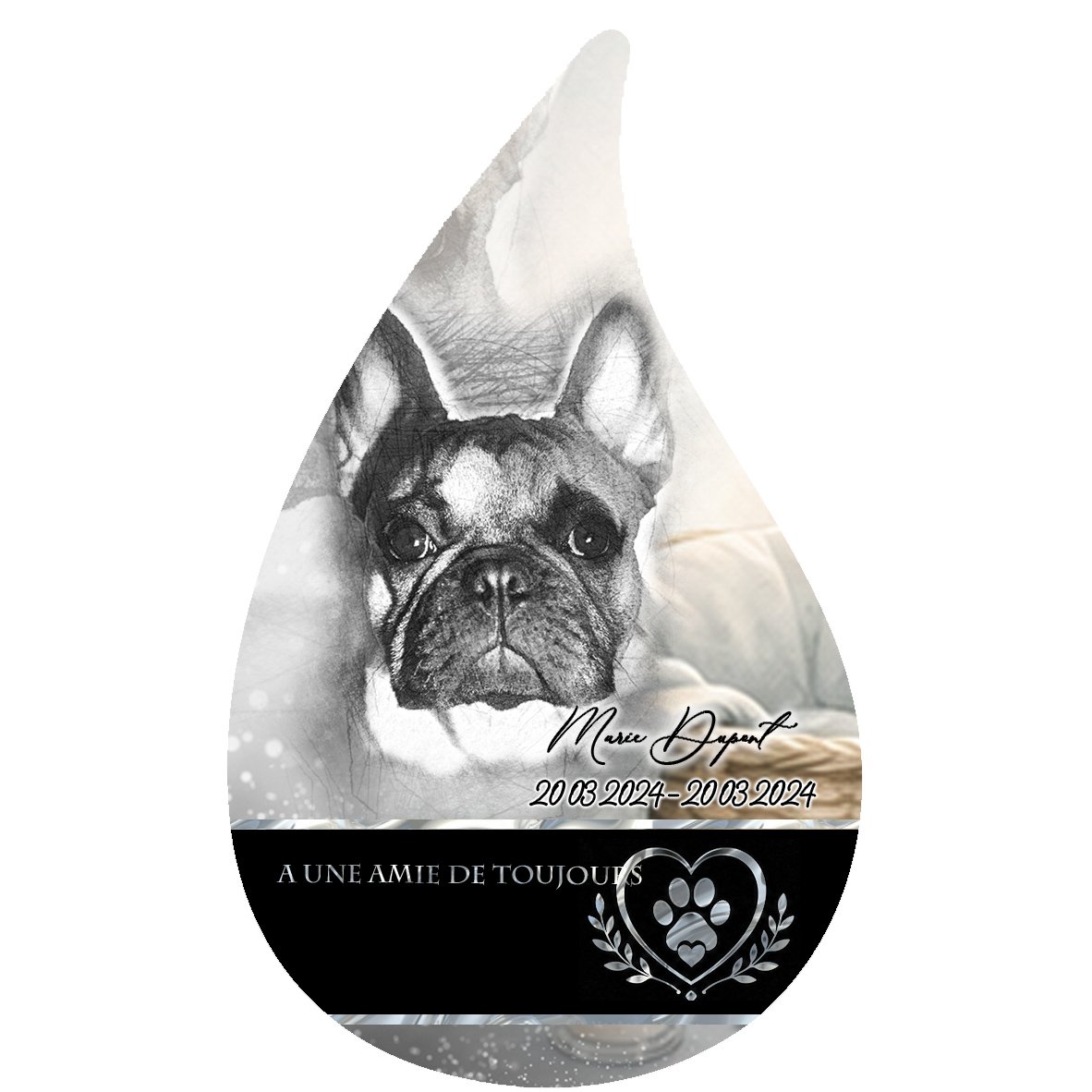 Plaque Flamme Animal de compagnie effet Pastel, ambiance complète portrait + fond